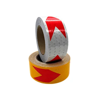 Factory Cheap Price Arrow Printing Honeycomb Reflective Warning Tape PVC High Visibility For Road Vehicle Safety