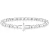 4mm Copper Bead Cross (Silver)