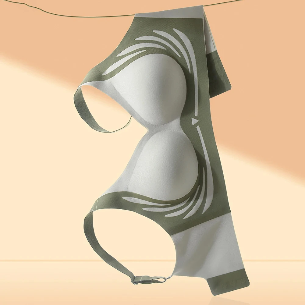 HKRXEC Seamless V-Neck Contrast-Trim Everyday Support Bra