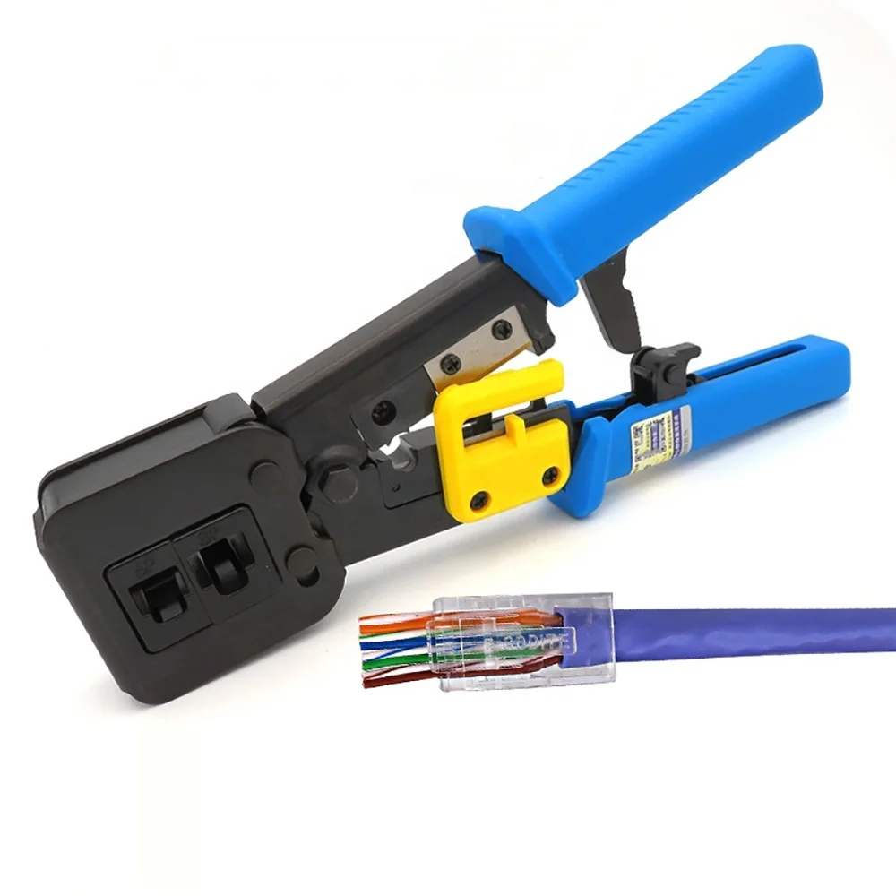 
 Обжимной инструмент для сетевого кабеля RJ45 и RJ11, RJ12, многофункциональные плоскогубцы для кабеля EZ, обжимной инструмент  