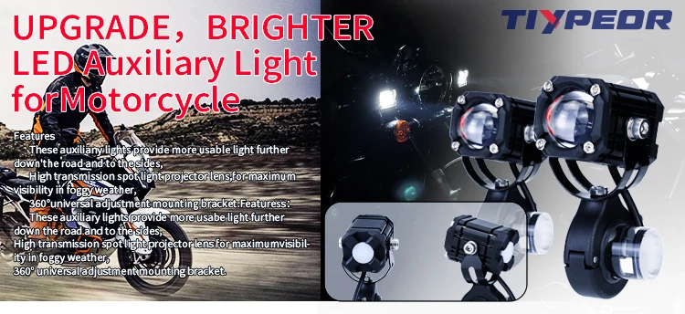 TIYPEOR Motorcycle Mini Spotlight Devil Eye Super Bright High Power Aluminum Auxiliary Headlight High/Lo Beam Off-road Fog Light supplier
