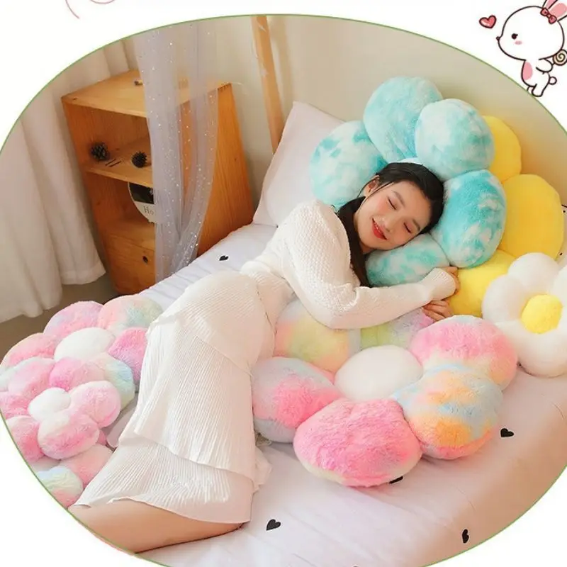 Fast Shipping BSCI Custom 35cm Colourful Flowers Soft Toy Plush Pillow Velvet Children Pillowfort Weighted Plush Kids Cushion
