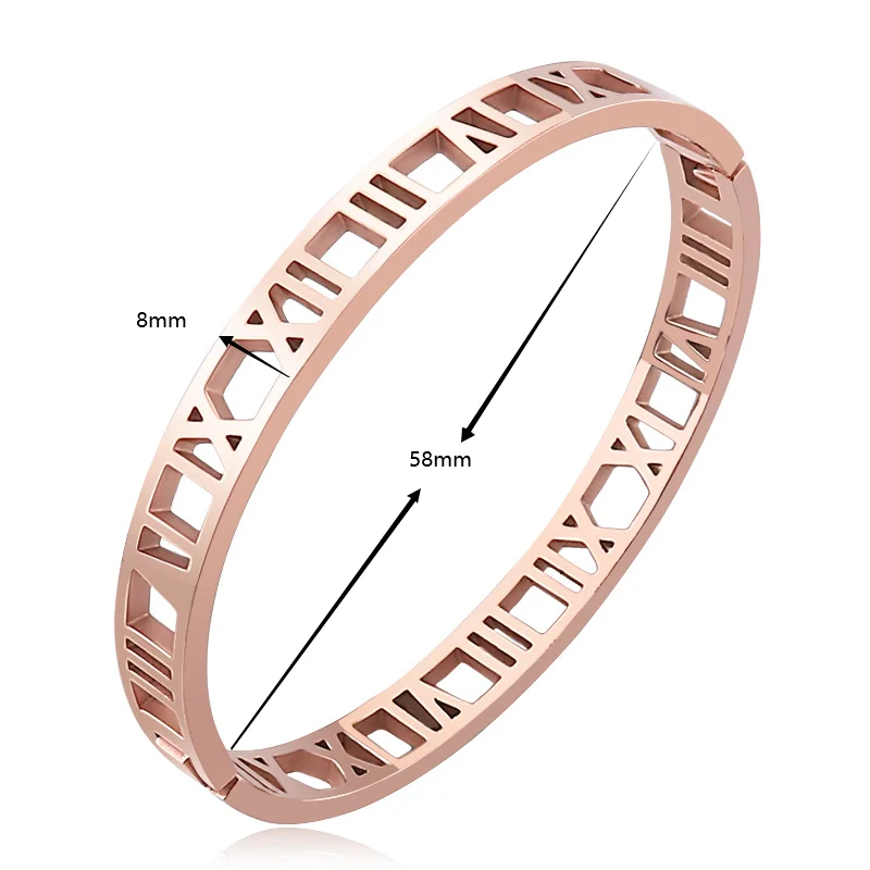 Roman Numerals Bracelets, Hollow Numerals Bracelet, Vacuum Plating Bangle