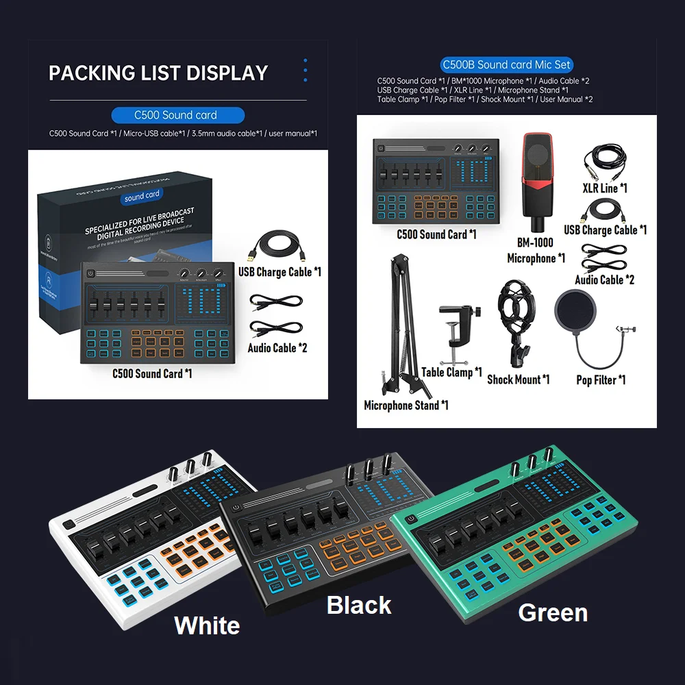 Внешний usb аудио интерфейс для трансляции в реальном времени студийная запись звуковая карта голосовой преобразователь для iphone игр