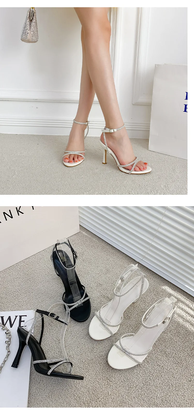 Summer Fluorescent Color Pointed Toe Stiletto Sandals