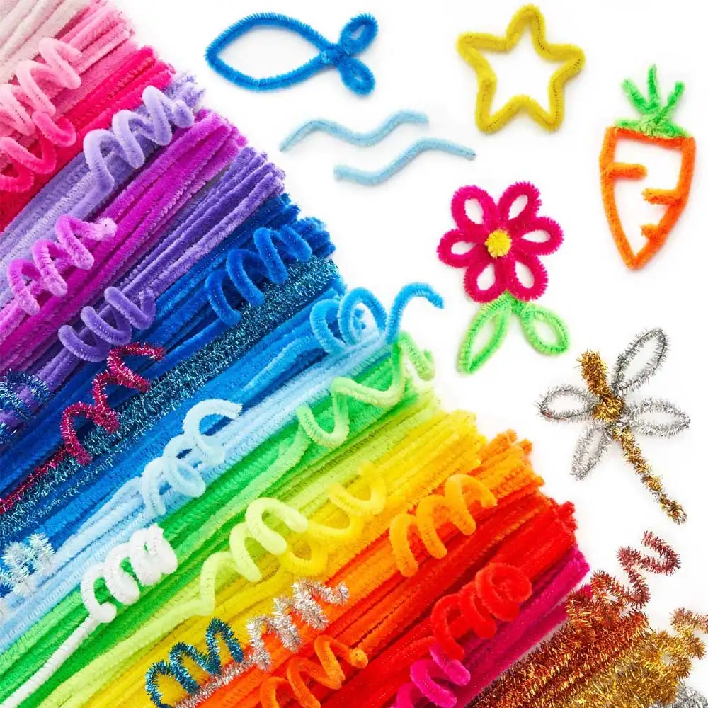 100PCS Pipe Cleaners in 10 Colors, Multi-Color Chenille Stems Craft  Supplies for Creative DIY Art and Crafts Decorations (6 Mm X 12 Inch)