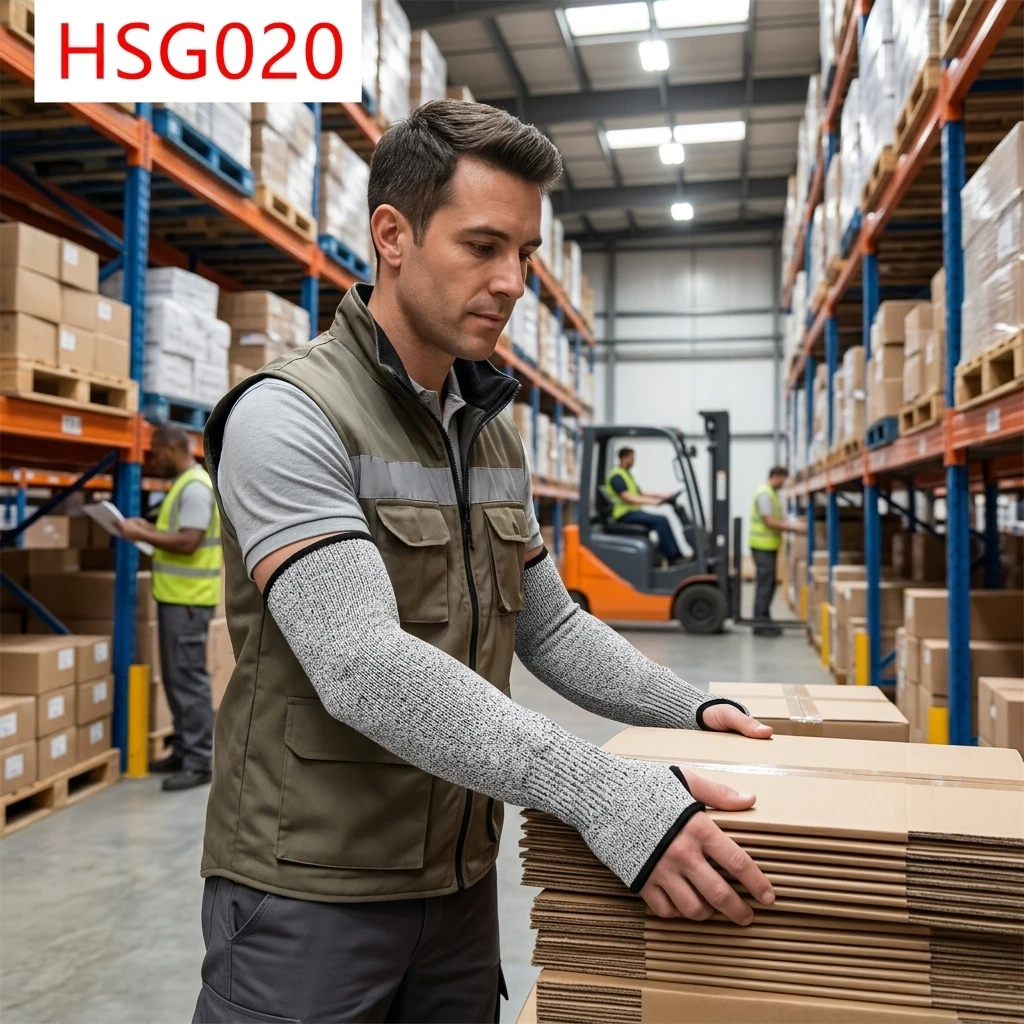 ZYF, guantes de seguridad resistentes a cortes de 40 cm para personal de almacén, disponibles para venta; mangas protectoras flexibles con buen agarre para reparación de motores, modelo HSG020