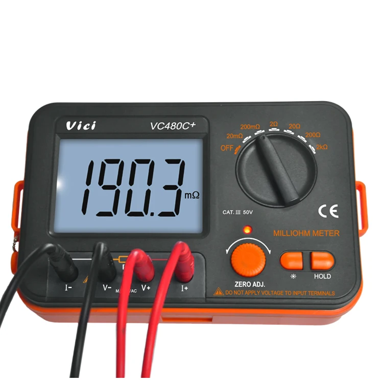 Vici Digital Milli-ohm Meter Resistance Tester 4 Wire Micro Ohm Meter VC480C+ 