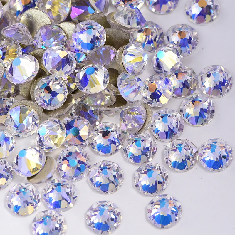8Big+8Small All Size Excellent Best Quality Crystal AB Nail Rhinestone  Flatback Non Hot Fix Rhinestones 2088 Style 16 Cut Facets
