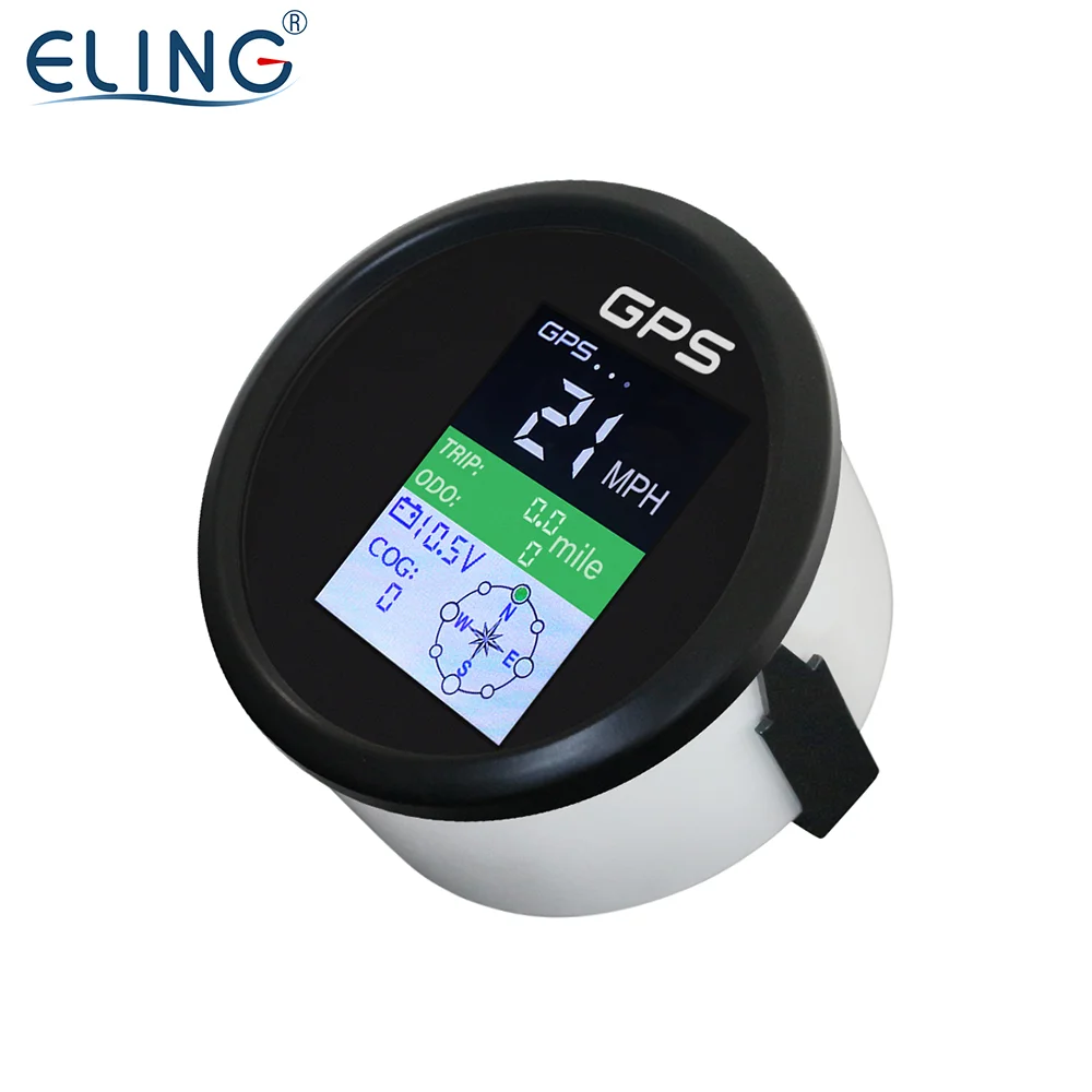 ELING 85mm Digital Speedometer TFT Screen With Trip Course Over Ground Voltmeter Odometer for Cars Tractors Vans Speedboats