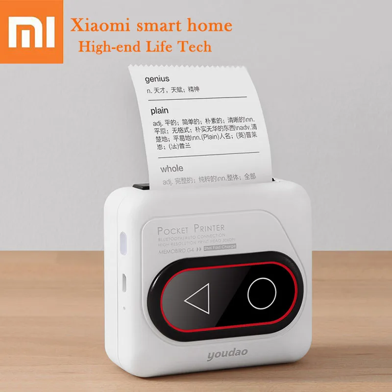 Youdao Pocket Portable Mini Thermal  Printer Memobird G4 HD 306dpi Mini Wireless Thermal Picture Photo Printer