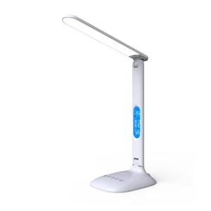 Foldable Clock Lamp Brightness Adjustable LED Table Lamp with LCD Display