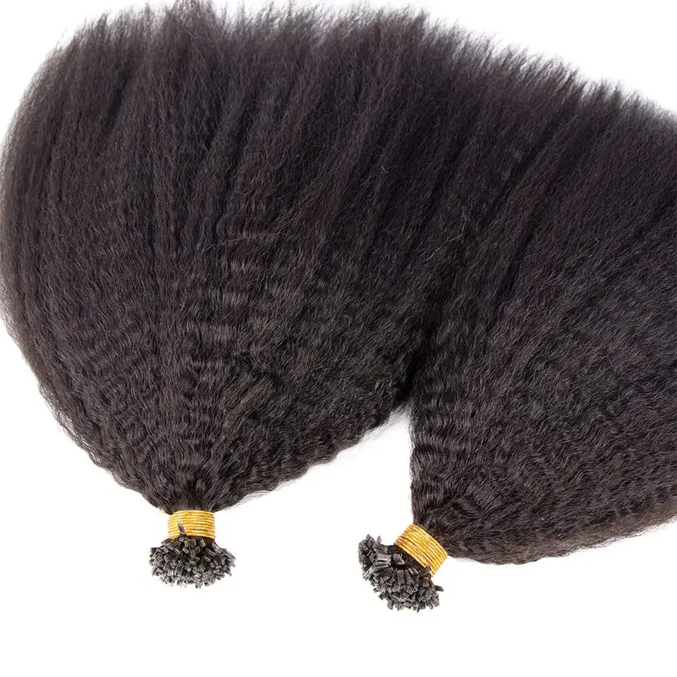 Extension per capelli umani con punta piatta e liscia, mongola, Remy, pre-legata, con cheratina, punta K, capelli grossi, yaki italiani_voghion.com