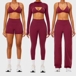 Custom Logo Workout GYM Fitness Yoga Sport Wear Sport Bra for Women Yoga Leggings Flares Pants Sets Yoga Clothes for Girl Ladies