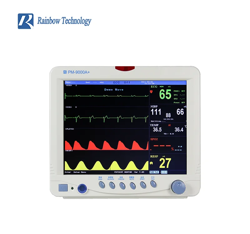 PM-9000A+ Clinical Multi Parameter Patient Monitor with 99% Accuracy, 1 Year Warranty, and Class II Certification for Hospital Use