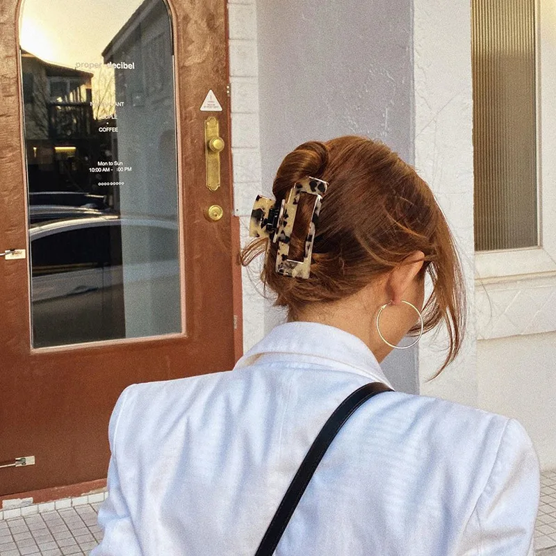 Оптовая продажа модные аксессуары для волос женские элегантные заколки большой размер 13 см клипсы имитации уксусной кислоты с зернистой