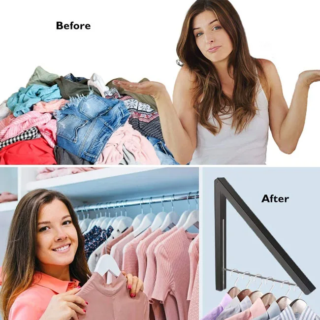 Складная настенная вешалка для пальто хранения одежды