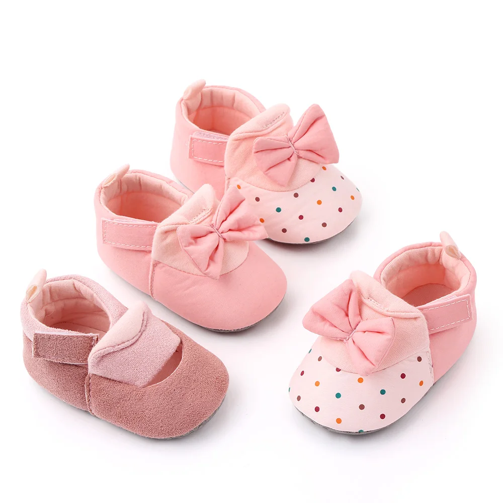 Pink Beautiful Fancy Baby Girls Shoes Newborn Cotton Shoes