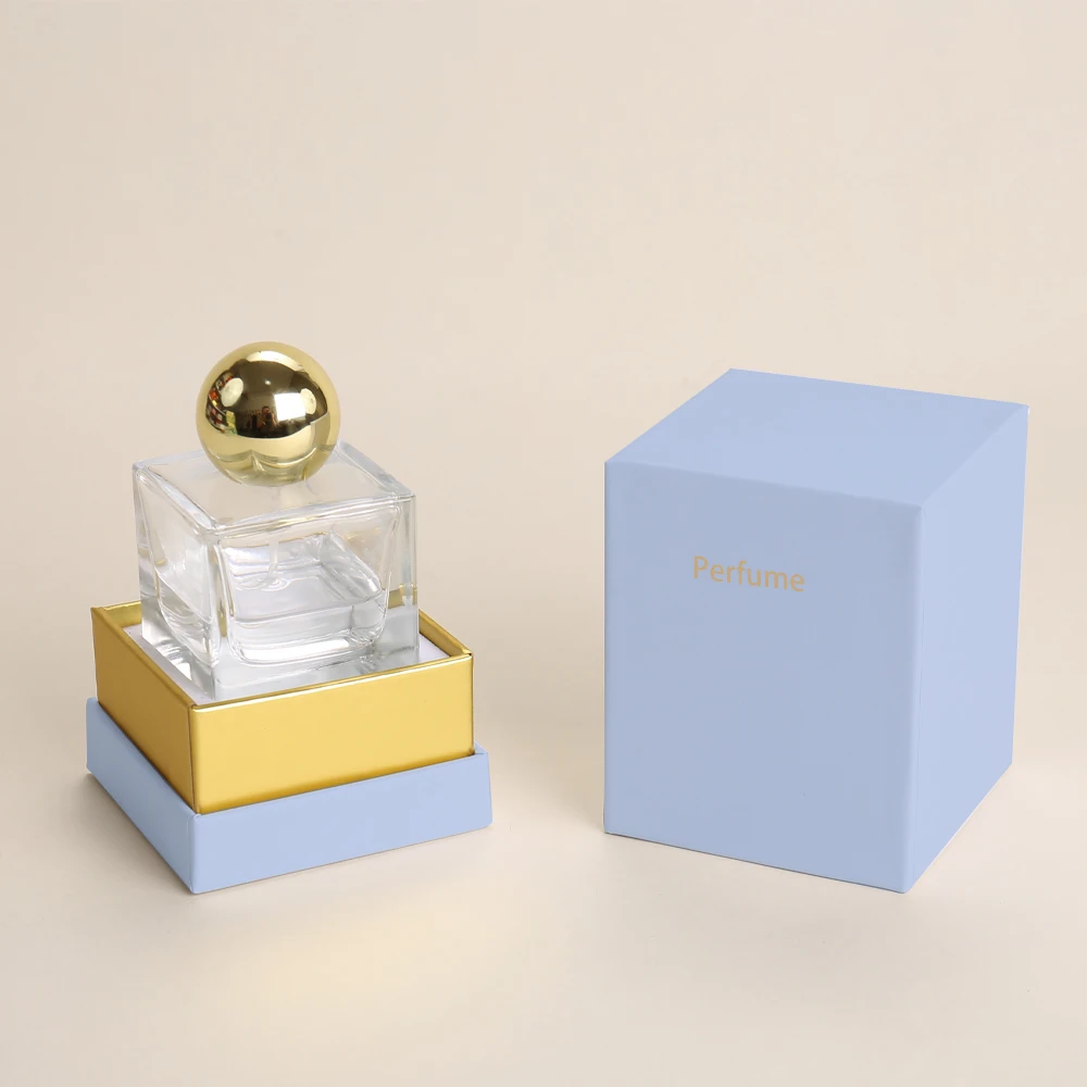 Flacon de parfum de luxe de 50ml avec boîte, boîte rigide en carton avec impression du logo et base/couvercle pour l'emballage de parfum