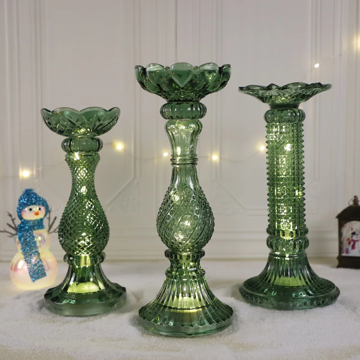 durable modern flat glass candle holders for candlesticks container for wedding