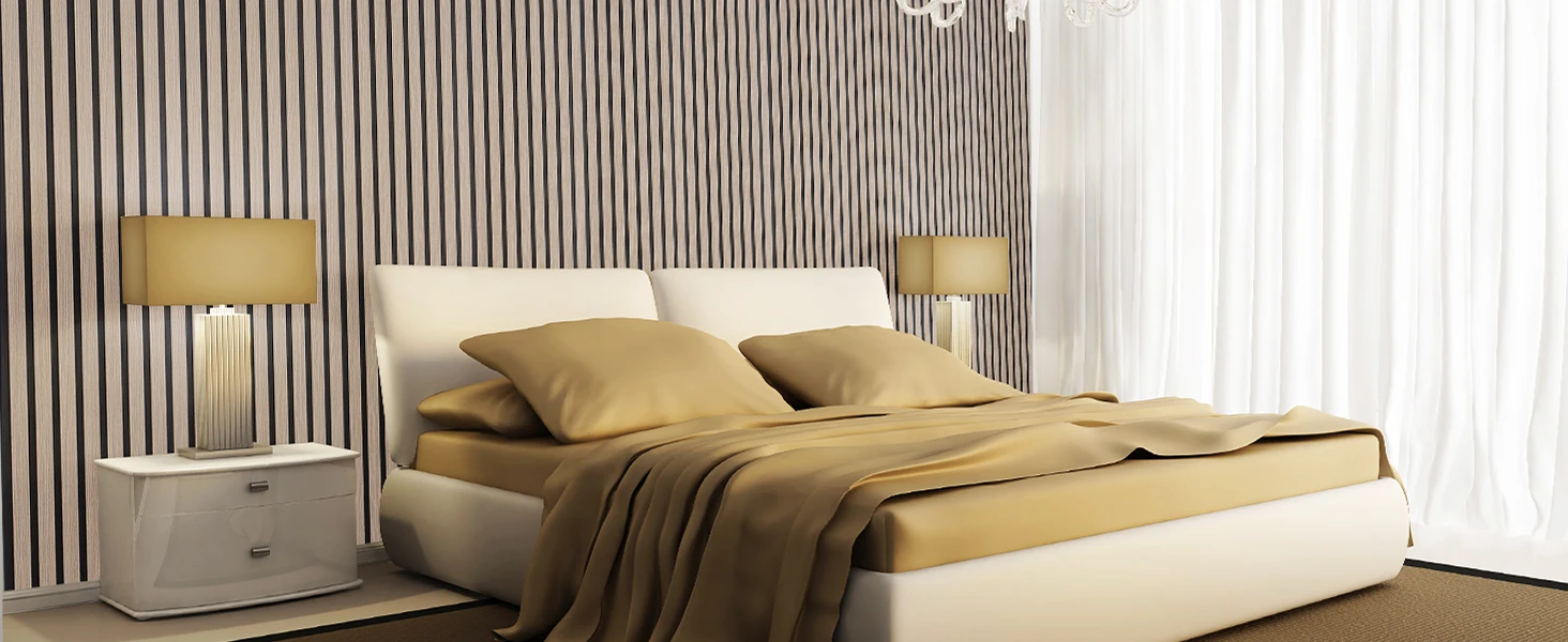 MDF Acoustic Slat Panels Modern Soundproof Noise Cancelling Sound Absorbing for Bedroom & Living Room details