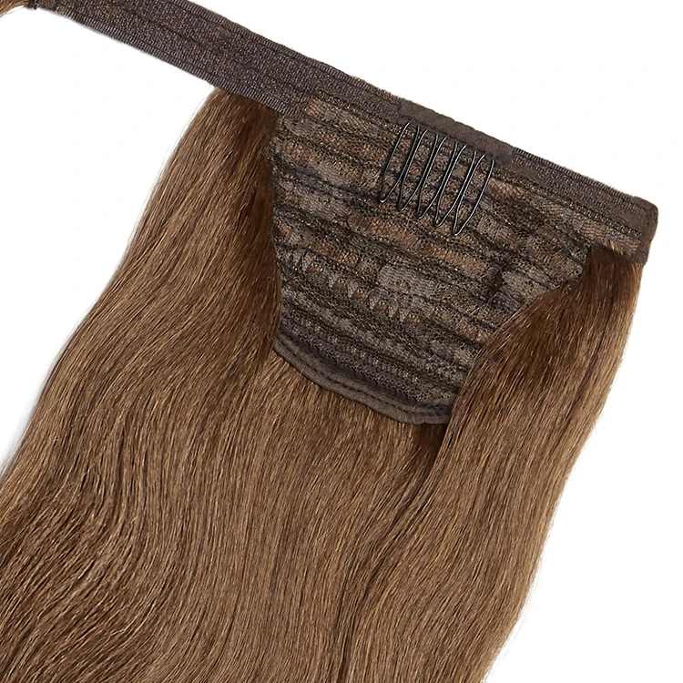 20 дюймов синтетический натуральный волнистый шиньон обернуть вокруг конский хвост волосы для наращивания