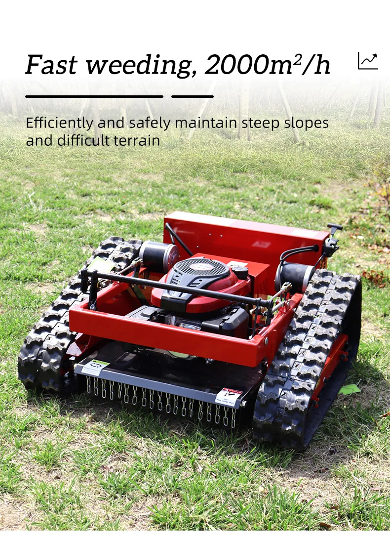 Fast Cutting Machine Ht550 Remote Control Crawler Lawn Mower Wheel 