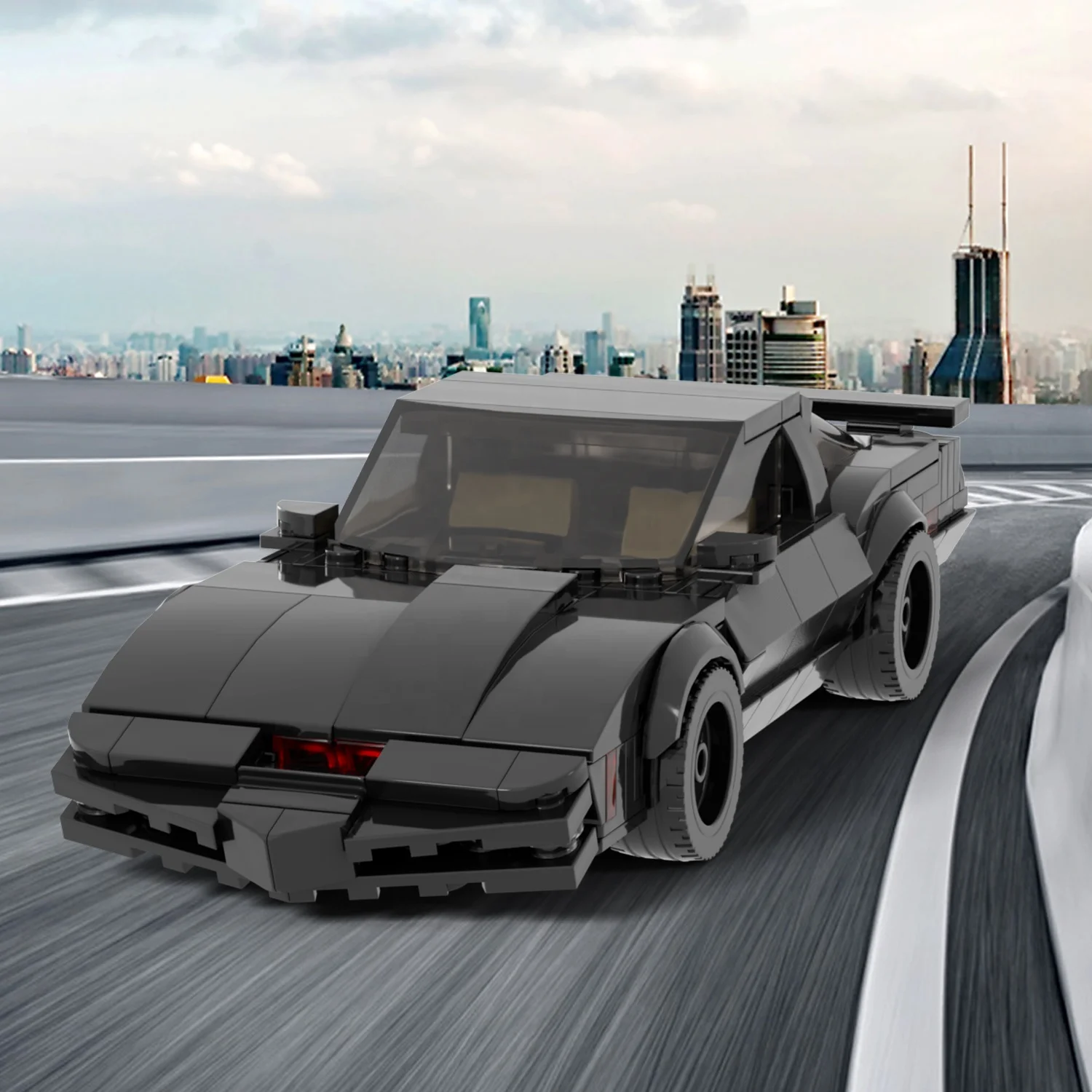 ASC 1/28 Knight Rider モデルカー 黒 透明ケース付き Knight Rider Sport Black Car Vehicles - Building Block Sets