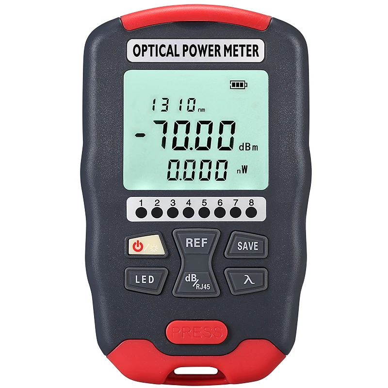 COMPTYCO High precision Optical Multi Meter 4in1 OPM+VFL+LED+RJ45 tester Visual Fault Locator red light Mini Optical Power Meter