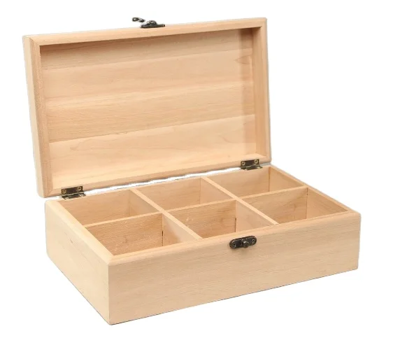 Деревянная коробка для чайных пакетиков ручной работы