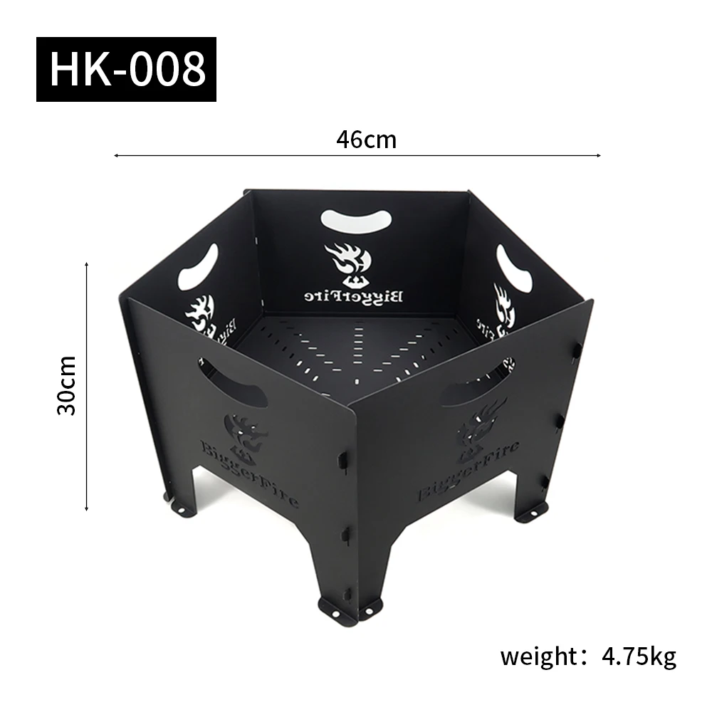 Outdoor Heater Hexagon Firepits Wood Burning Camping Fire Pit Carbon
