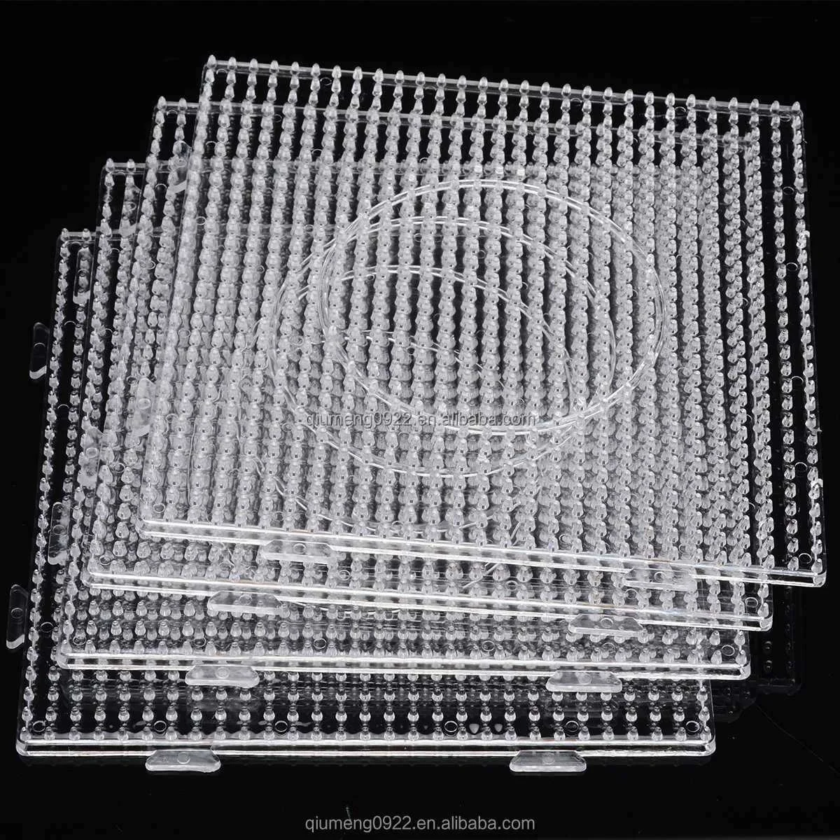 4Pcs 5mm Beads Template Practical PE Clear Square Large Pegboards Board for  Hama Fuse Perler Bead