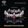Pink Moissanite Clover Bracelet