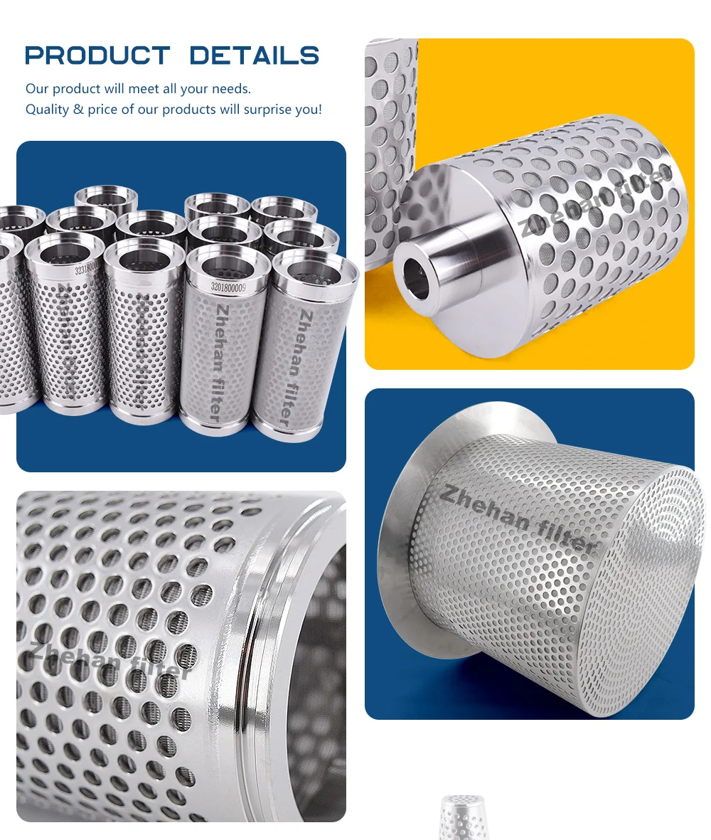 Food Grade 80 Mesh Food Grade Stainless Steel Perforated Cartridge Beer