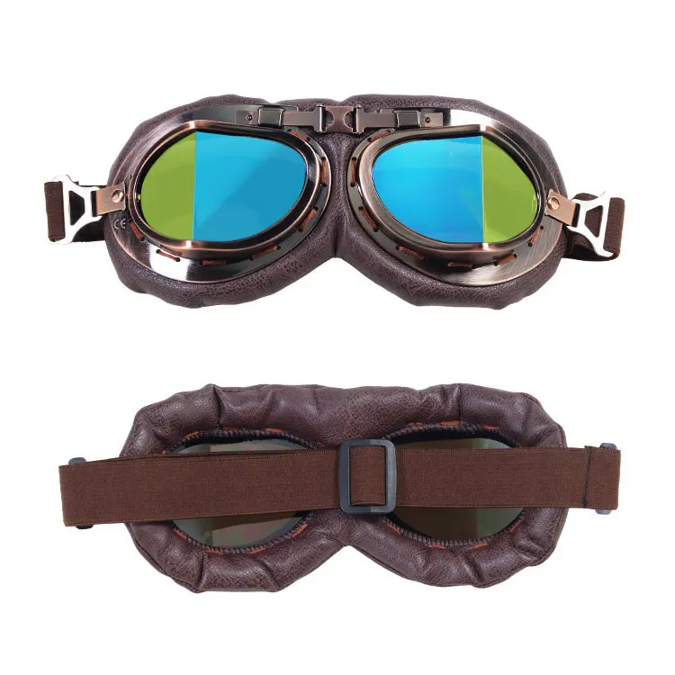 Custom Old Style Retro Vintage Motorcycle Glasses Goggles For Harley