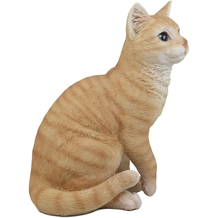 Realistische Katzenstatue Aus Harz – 27 Cm, Wetterfest, Handbemalt, Für Garten, Terrasse Oder Wohnung