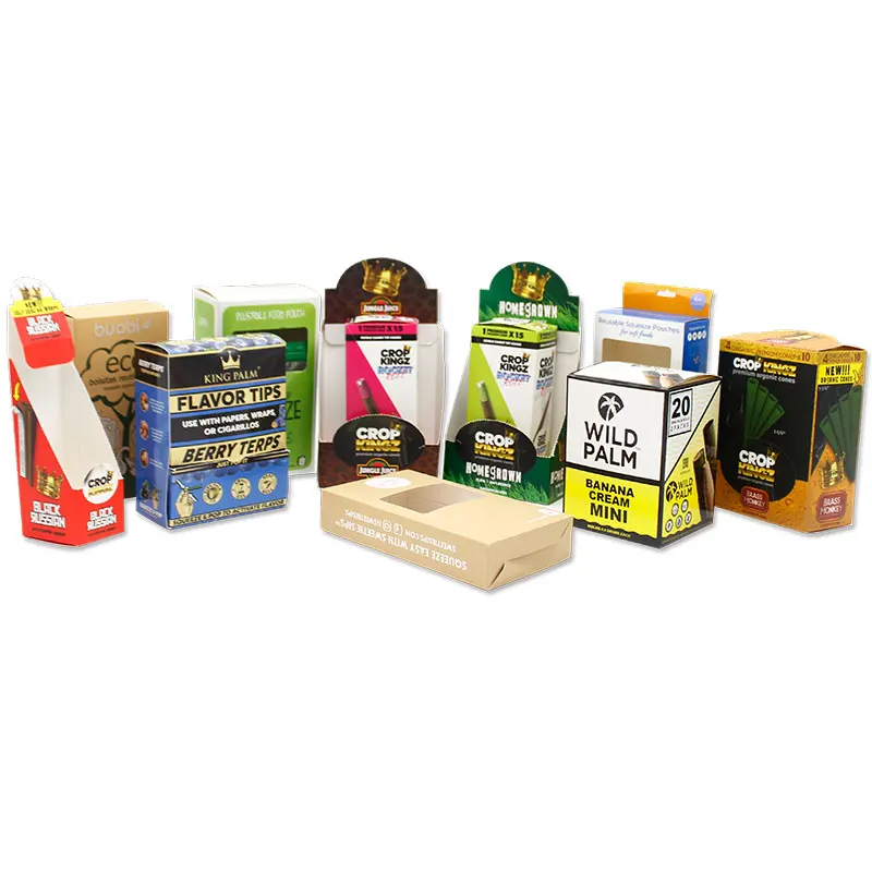 Recyclable Custom Kraft Paper Cardboard Counter Rolling Cigar Packaging Display Box