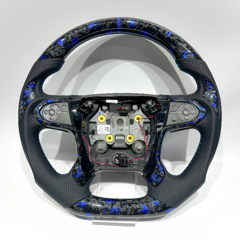 Carbon Fiber Steering Wheel for Chevrolet Camaro – Red Accents, Thumb Grips