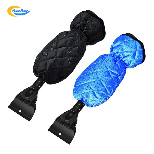 Car Window Ice Snow Removal Tool Car Ice Scraper with Padded mitten