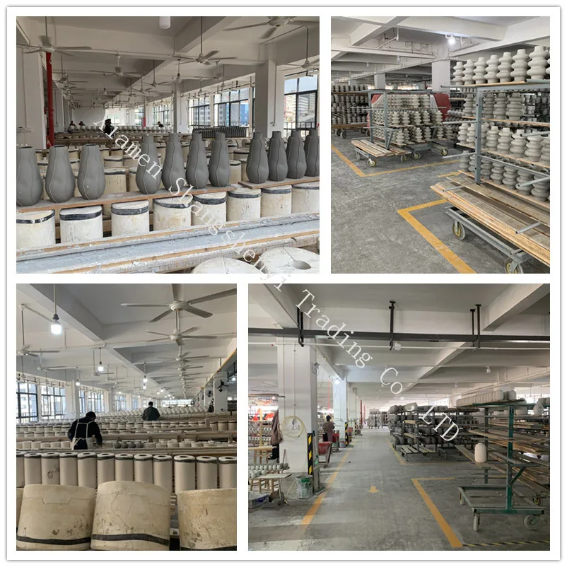 Creative Bud Vase Ceramic Round Shape Vase Modern Porcelain Rough Sand