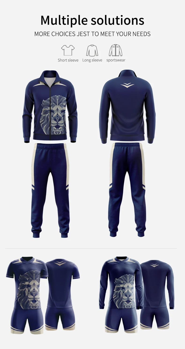 Wholesale Custom Soccer Training Two Piece Set Velour Tracksuit Jogging