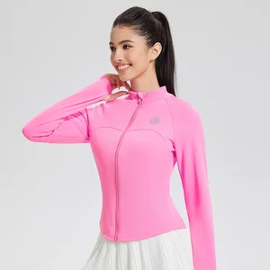 Activewear Sports Jacket Slimming and Shaping Zipper Elastic Running Fitness Yoga Jacket for Women