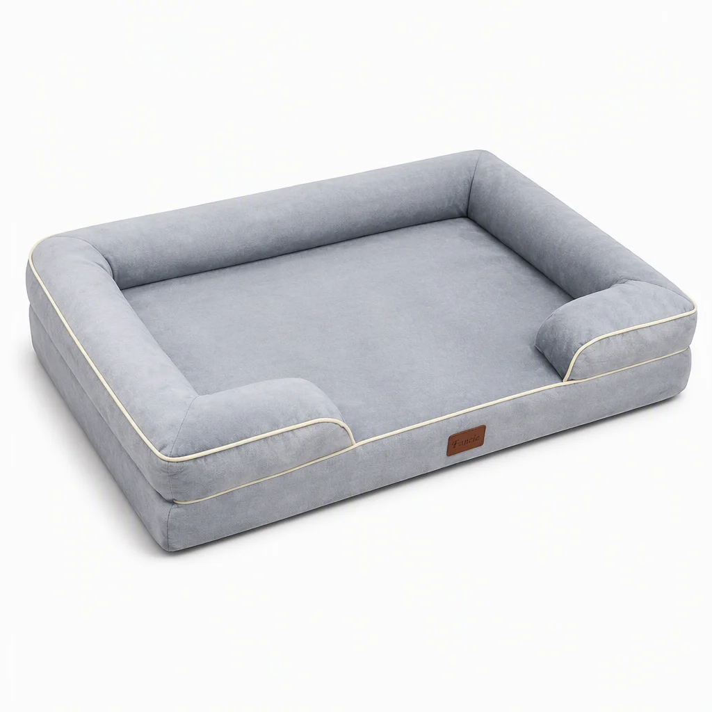 Faux Suede Rectangle Orthopedic Dog Bed — Product details 1
