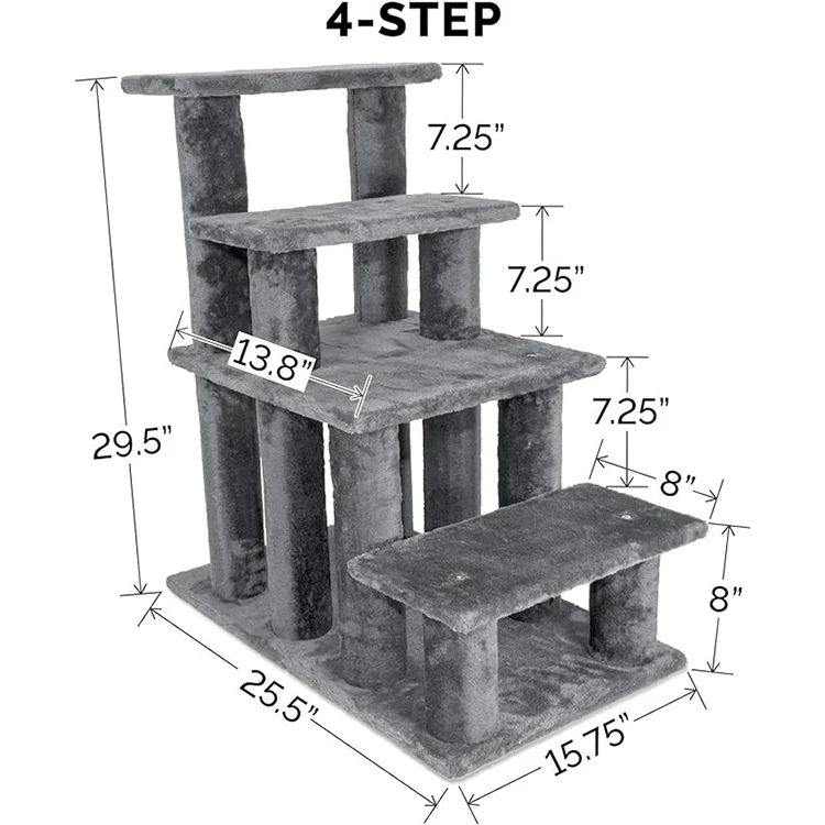 Manufacturer Custom High Quality Dark Grey Plush Furniture Modern Simple Cat Tree Tower Scratcher Creative Giant Cat Tree