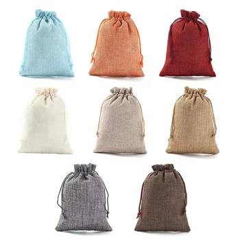 Reusable Jewelry Soap Hemp Burlap Linen Jute Bracelet Pouch Customize Small Jute Drawstring Bags