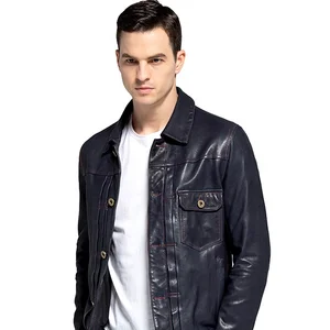 2023 Korean Waxed Vintage Genuine Pure Cowhide Leather Jacket Men