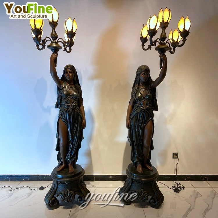 Lampe Statue Baroque Grecque - 170 Cm - NEUVE - LED - Femme à L'urne - Décoration Antique Majestueuse