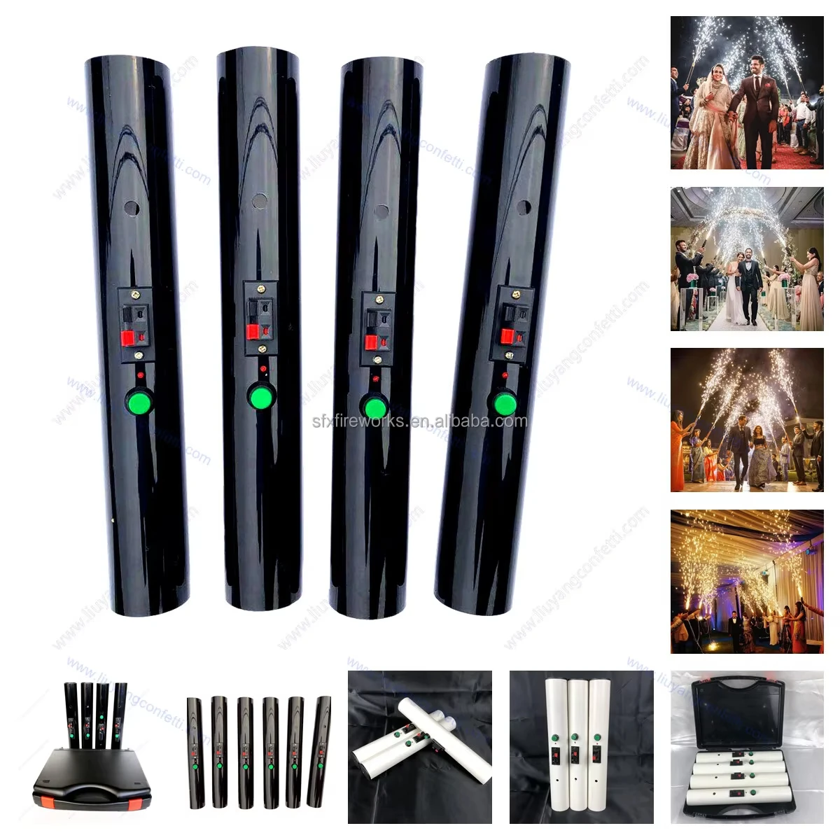Remote Control Indoor Stage Fireworks Machine Hand Gun Firing Cold Pyro Iron Spark Sparkler for India Shooter