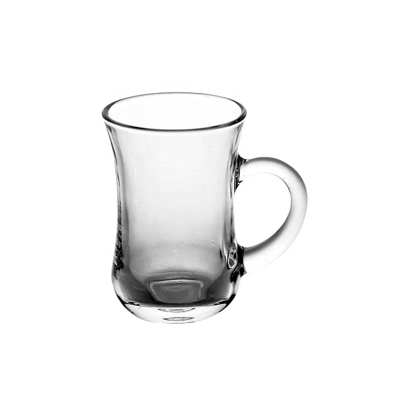 140ml 5oz Multi Sizes Clear Royalex Glass Tea Cup Turkish Cay With Handle Tumbler Classic Coffee Drinking Mug Tea Glass Mug