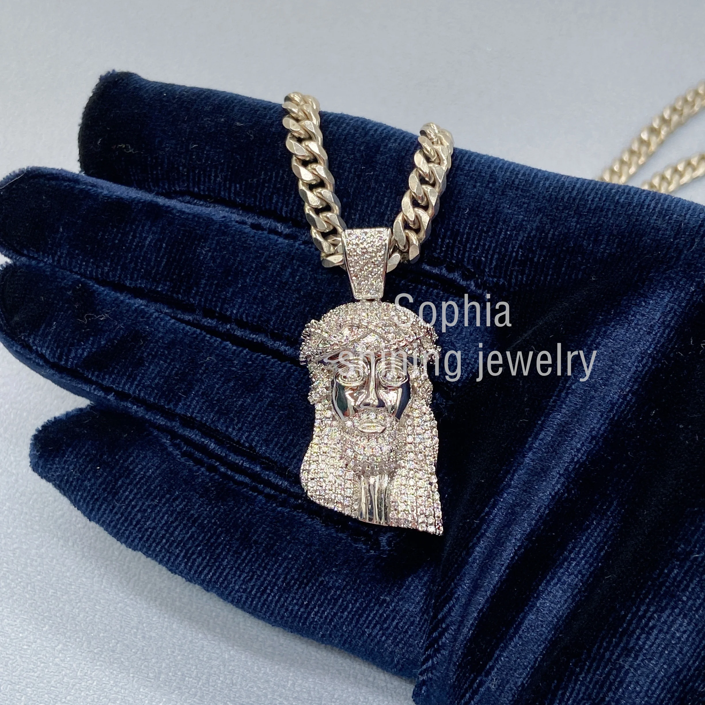 Large Moissanite Iced Out Jesus Piece Pendant